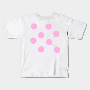 Pink on White Polka Dots Kids T-Shirt